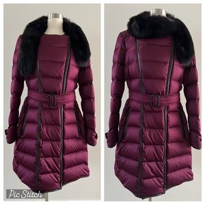 Burberry Fur Trim Down Puffer Coat